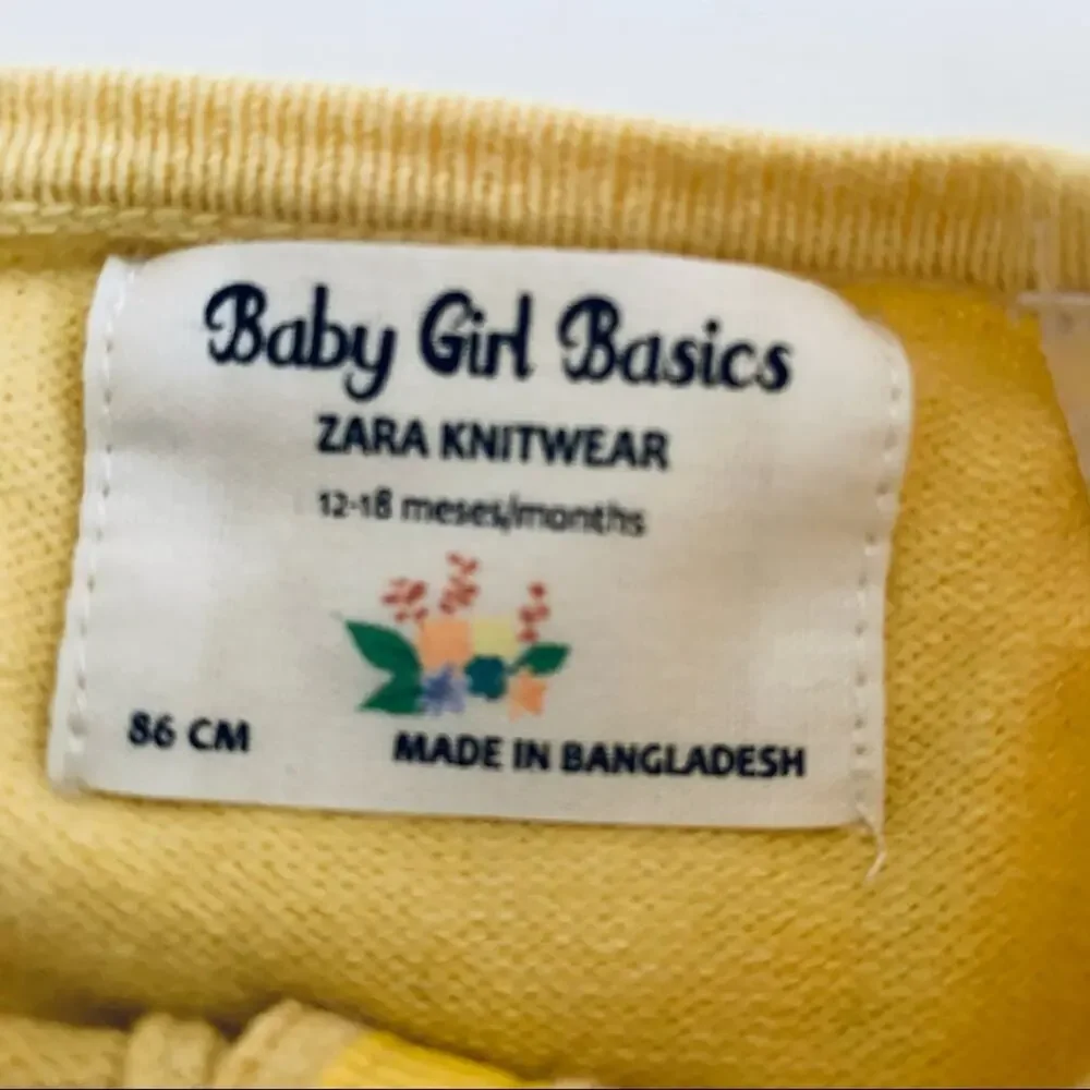 Zara girls cotton yellow cardigan sweater 12-18 months